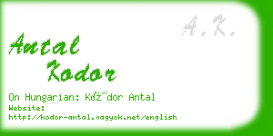 antal kodor business card